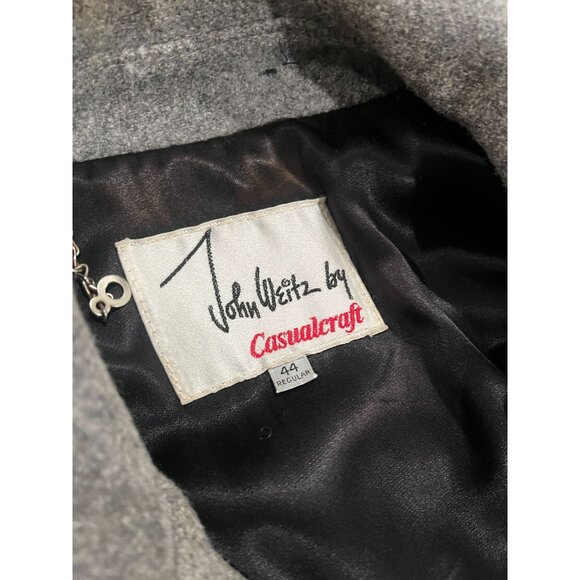 Vintage John Weitz by Casualcraft Mens Vintage Grey Wool Pea Coat Trench coat Si - Picture 7 of 11